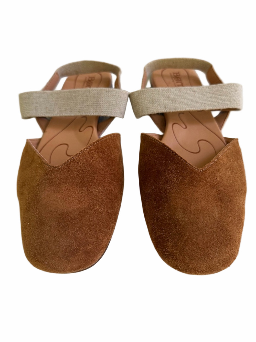 BORN Coco Slingback Camel Tan Suede Leather Sandals ComfortFlats Size 10 EUC - Picture 2 of 14